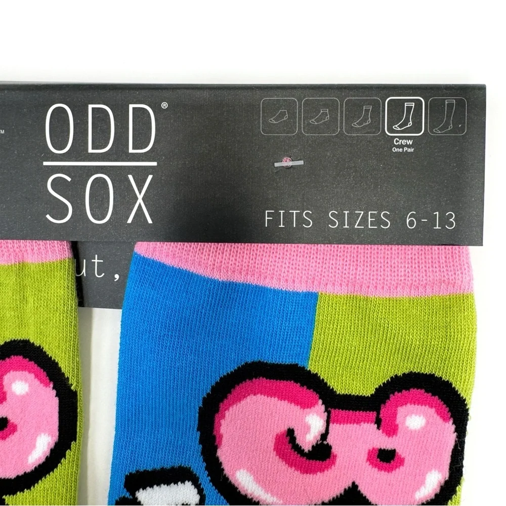 Odd Sox Bubblicious Bubble Gum Crew Socks Mens Womens Watermelon Wave Pink Blue